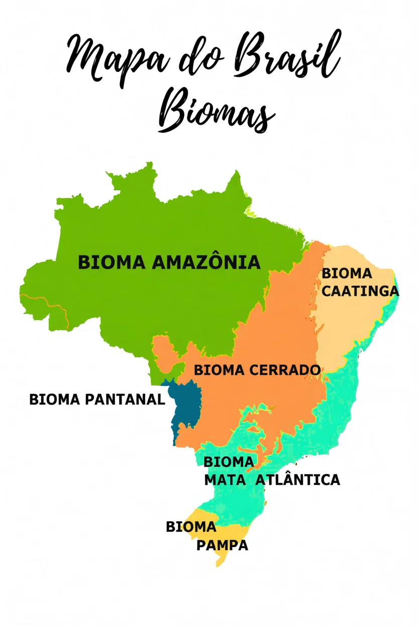 Mapa do Brasil com Biomas Para Imprimir