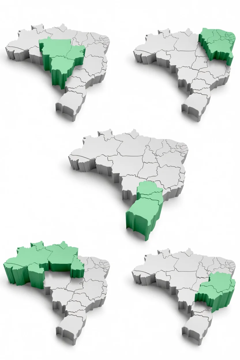 Mapa do Brasil Para Imprimir com Estados em Destaque