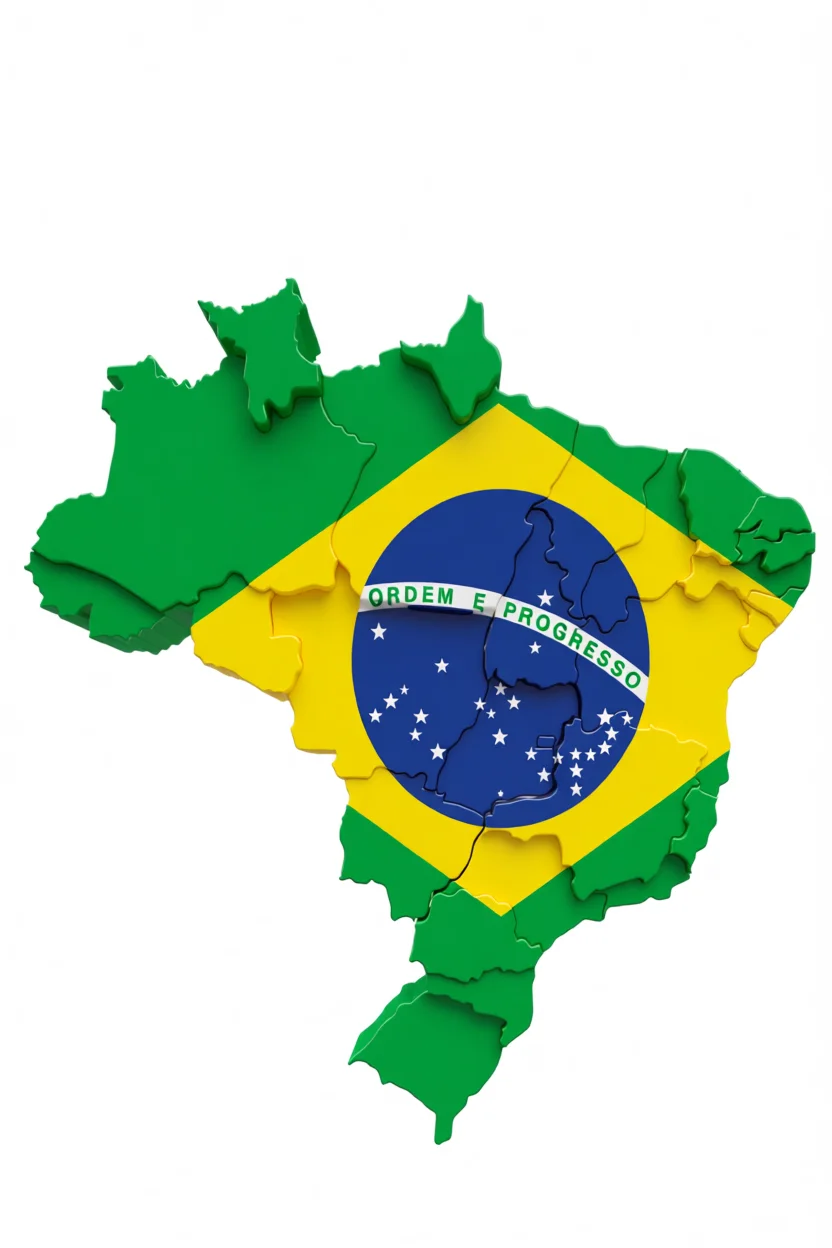 Mapa do Brasil Para Imprimir com Detalhes em 3D