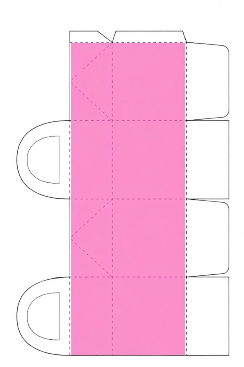Molde de Caixa Para Imprimir e Recortar com Design Simples