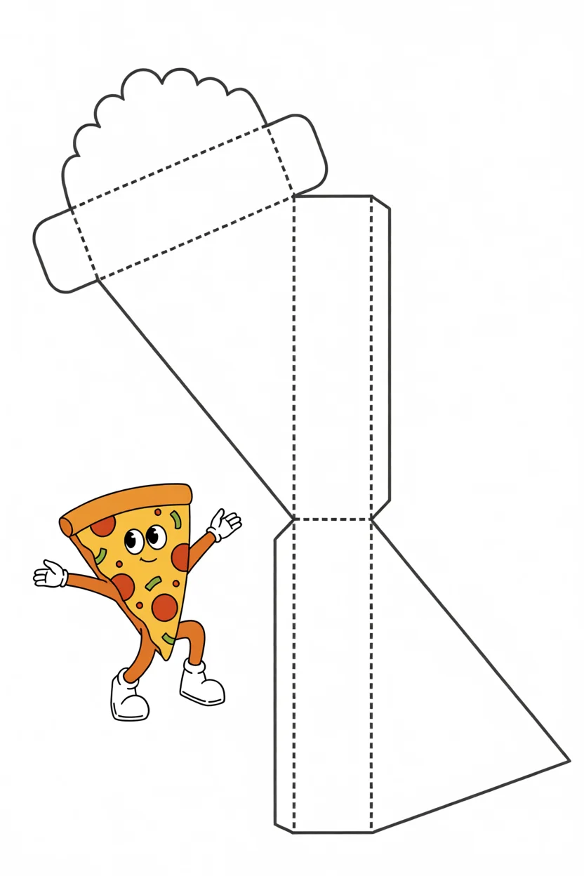 Molde de Caixa de Pizza Para Imprimir e Recortar