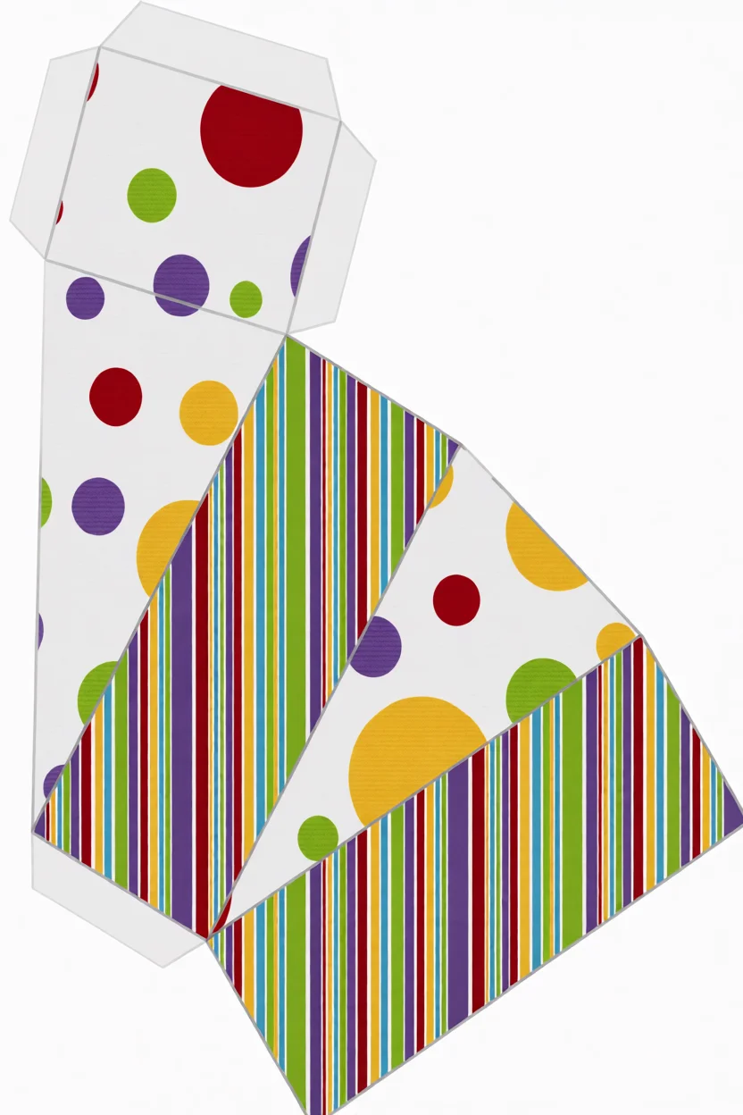 Molde de Caixa Colorida Para Imprimir e Recortar