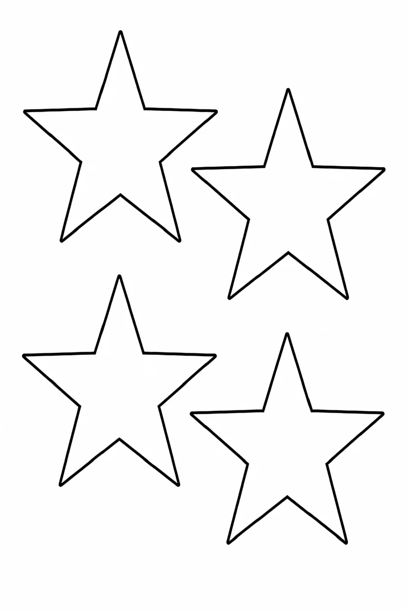 Molde de Estrela Para Imprimir em Quatro Cores