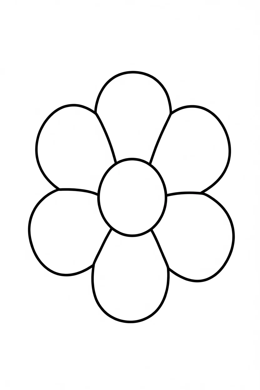 Molde de Flor Simples Para Imprimir e Colorir