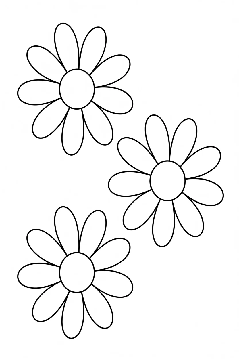 Molde de Flores Para Imprimir e Colorir