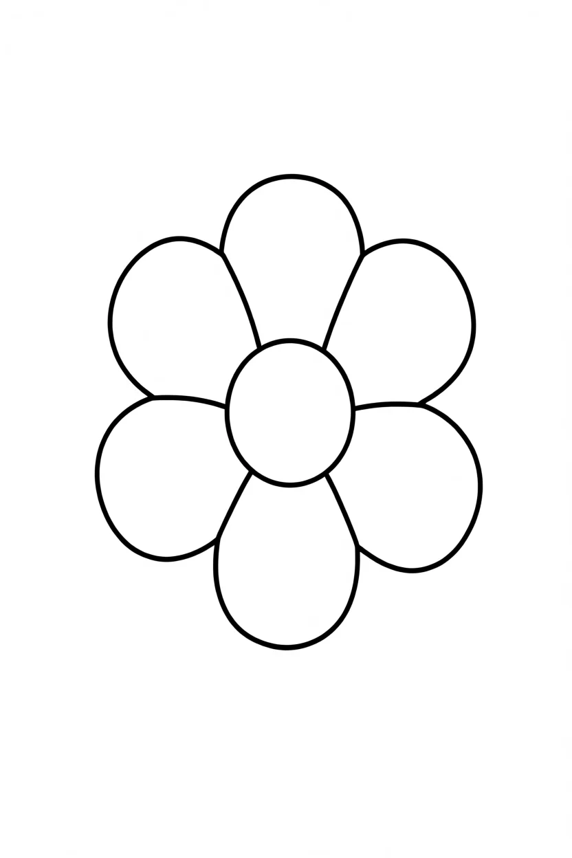 Molde de Flor Simples Para Imprimir e Colorir