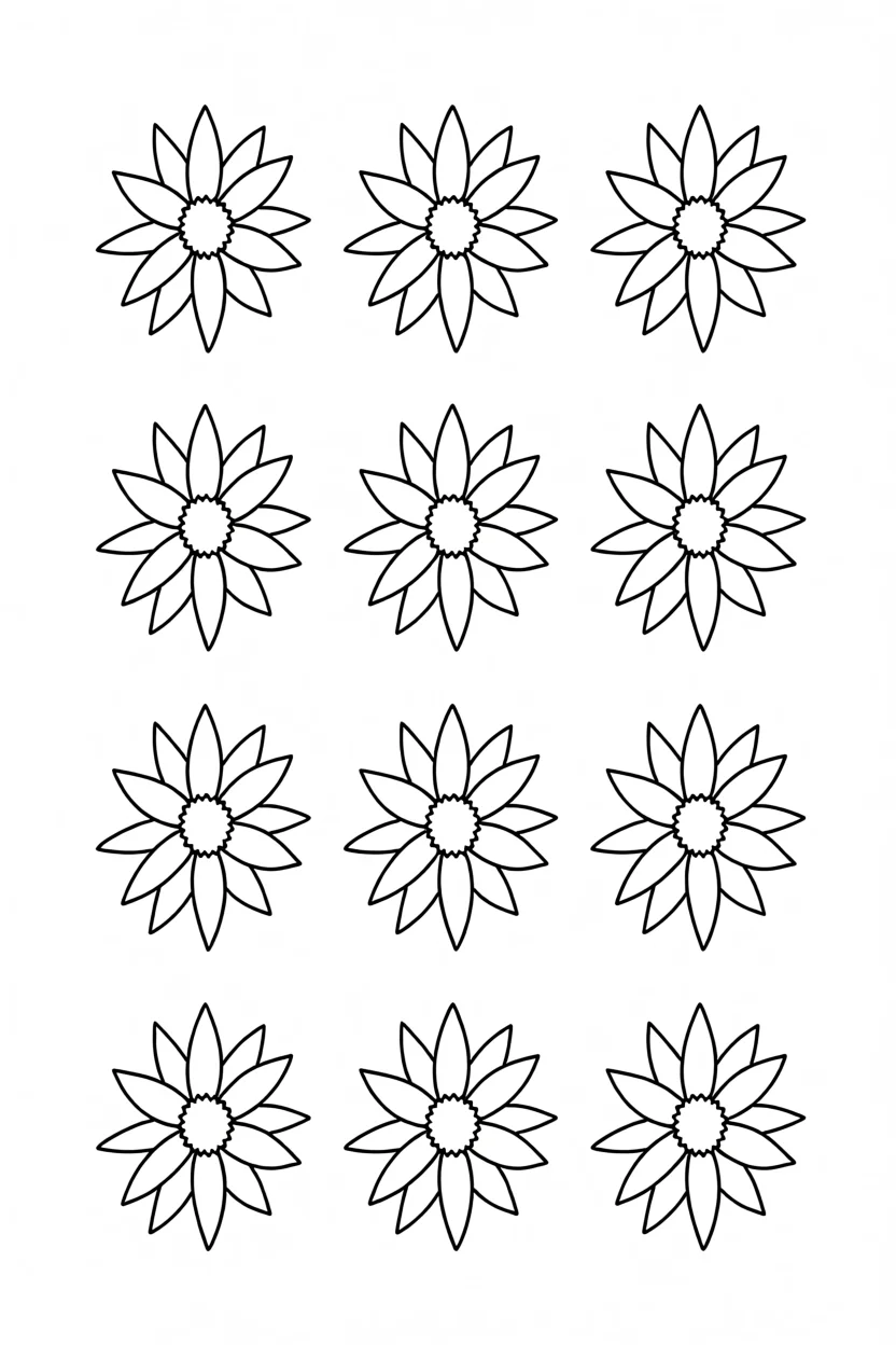 Molde de Flores Para Imprimir e Colorir
