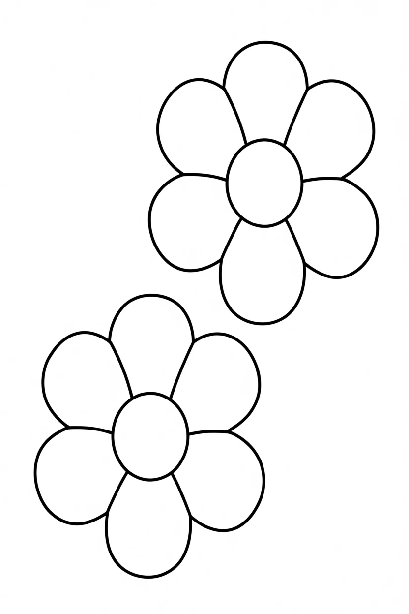 Molde de Flores Para Imprimir e Colorir