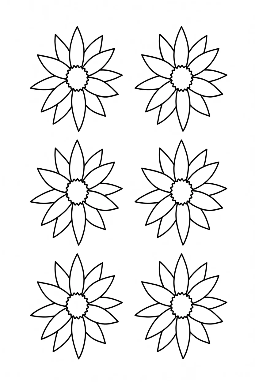 Molde de Flores Para Imprimir e Colorir