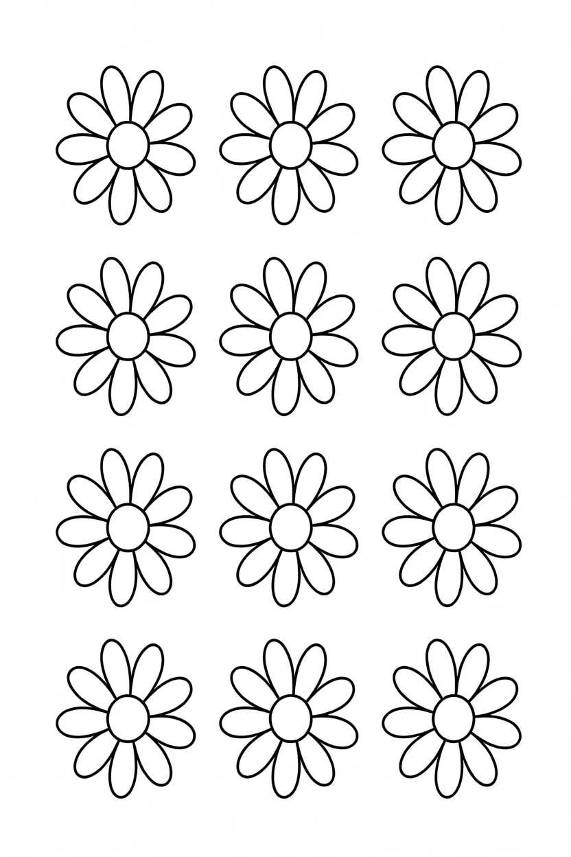 Molde de Flores Para Imprimir e Colorir
