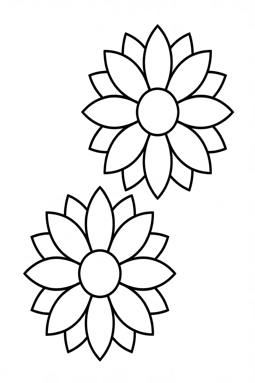Molde de Flores Para Imprimir e Colorir
