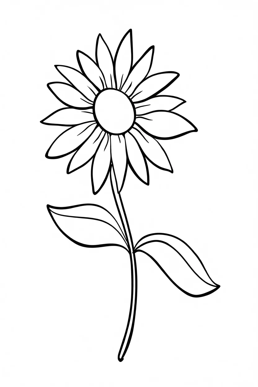 Molde de Flor para Imprimir e Colorir