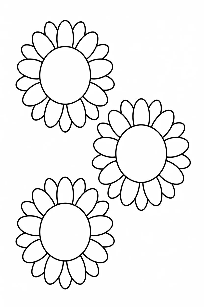 Molde de Flores Para Imprimir e Colorir