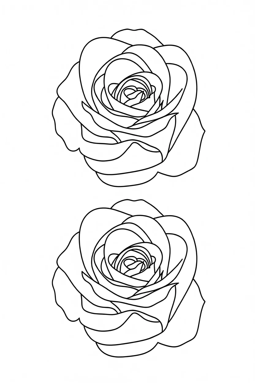 Molde de Flores Para Imprimir com Rosas Detalhadas para Colorir