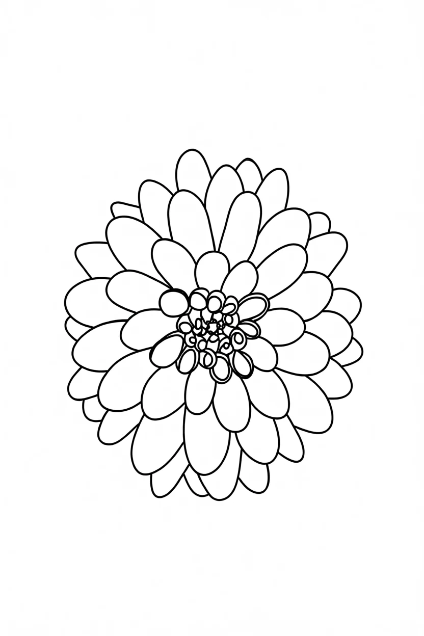 Molde de Flor Para Imprimir e Colorir com Detalhes Delicados