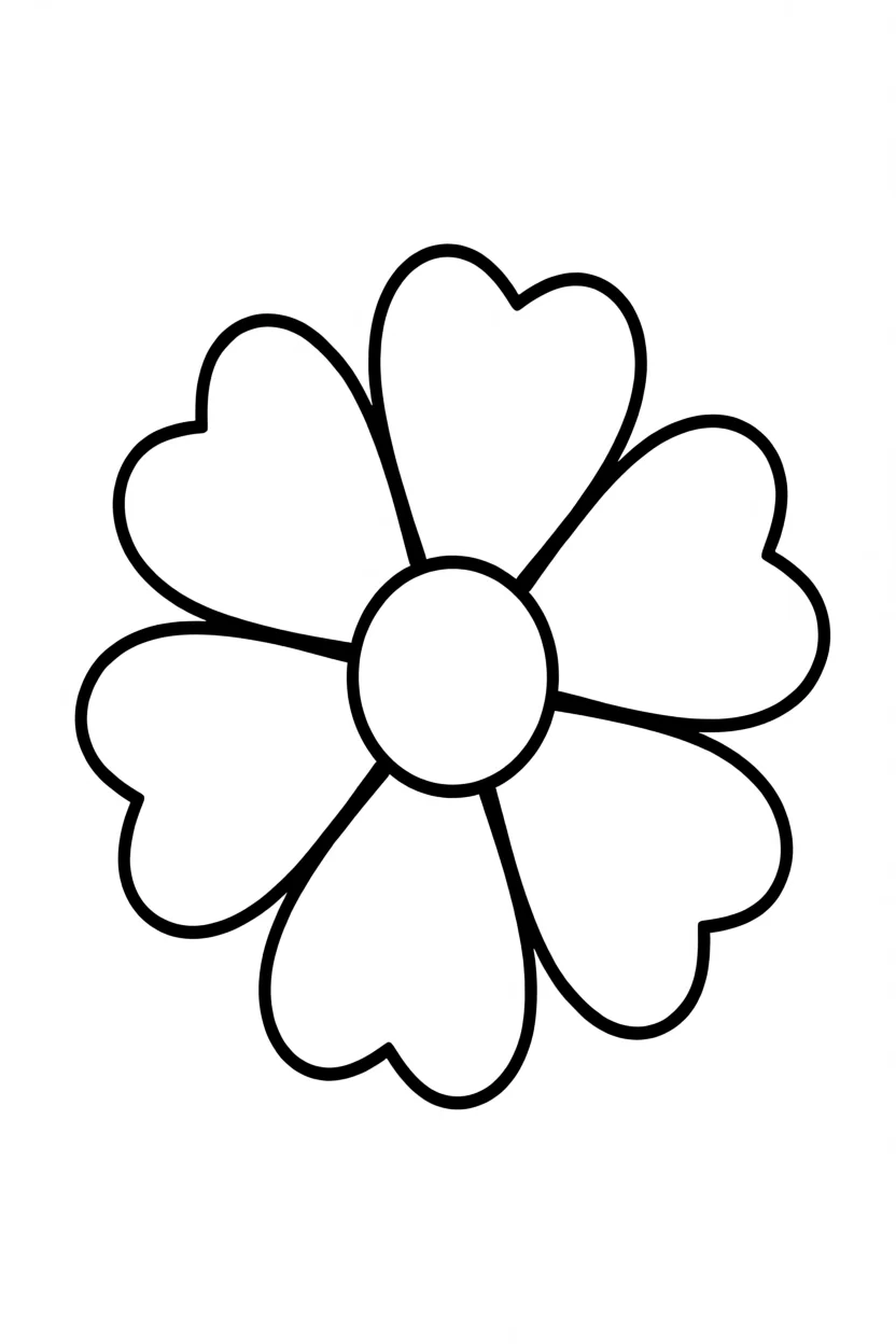 Molde de Flor com Pu00e9talas em Corau00e7u00e3o Para Imprimir