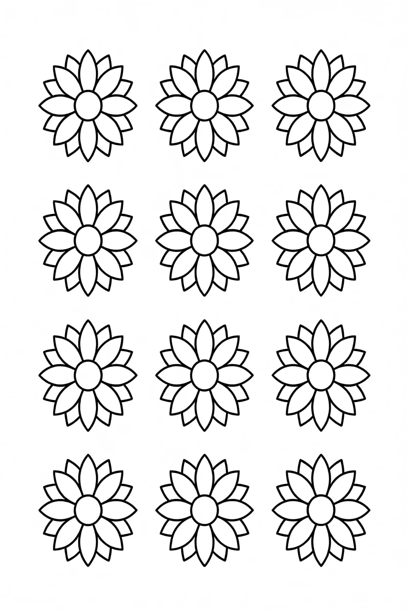 Molde de Flores Para Imprimir e Colorir
