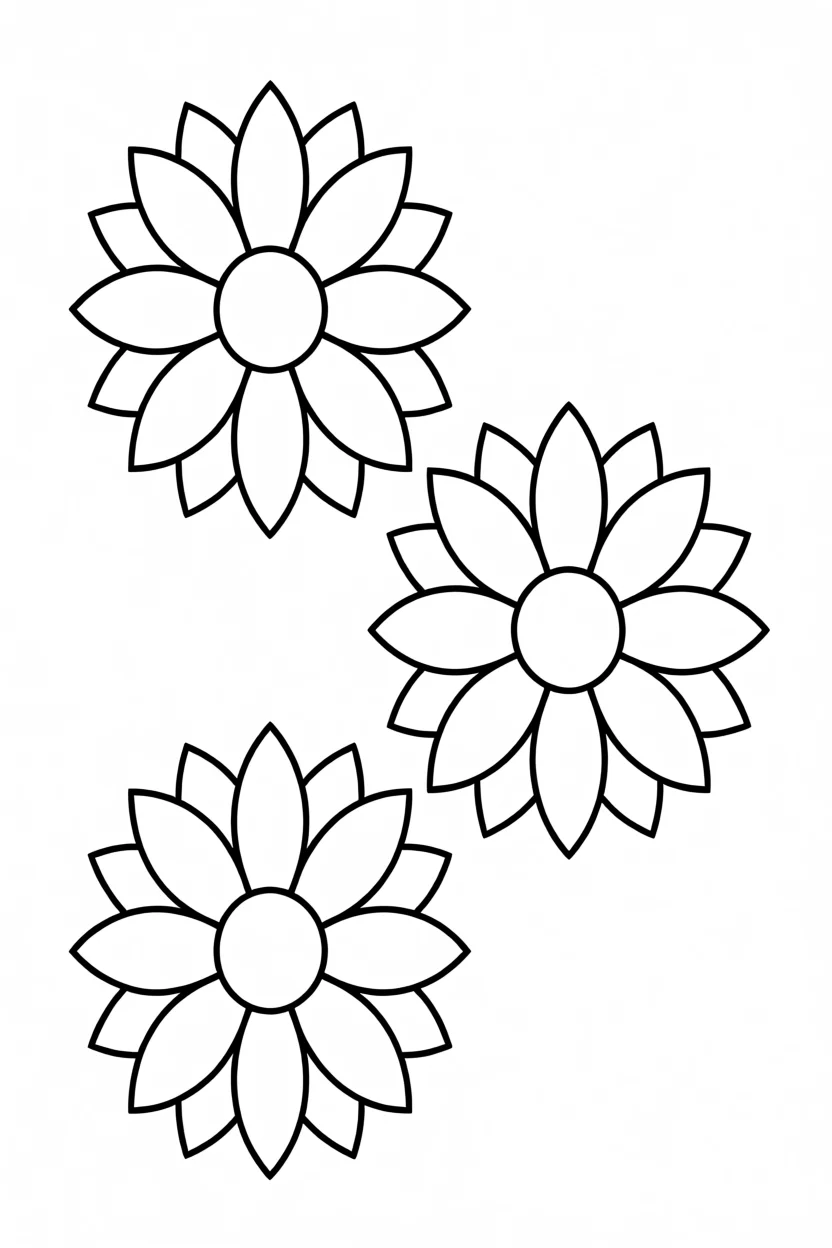 Molde de Flores Para Imprimir e Colorir