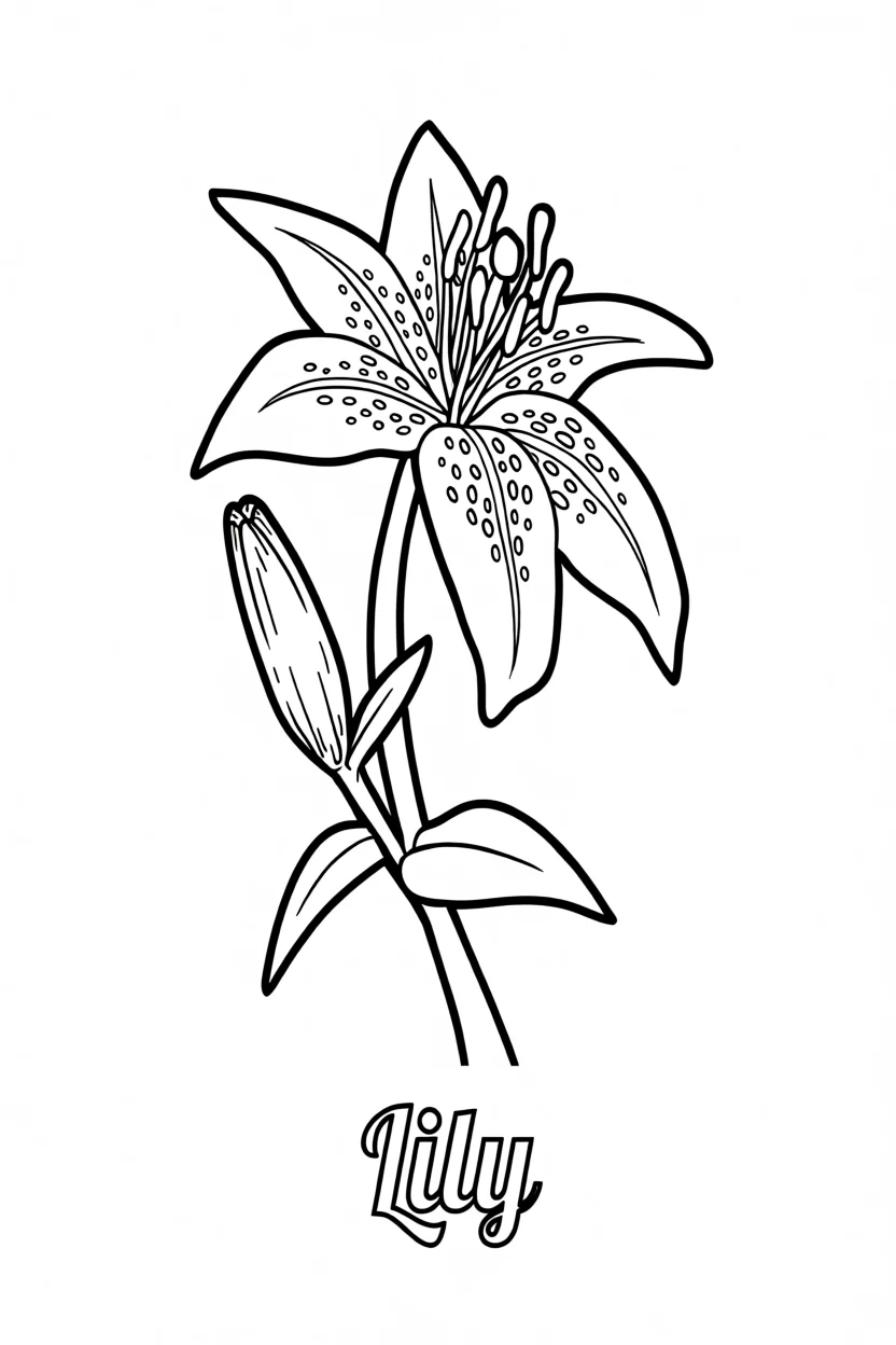 Molde de Flor de Lu00edrio Para Imprimir e Colorir
