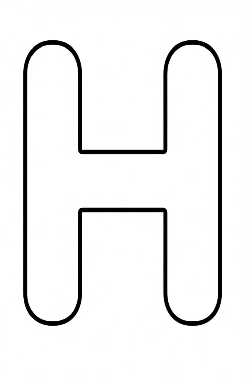 Molde da Letra H Para Imprimir