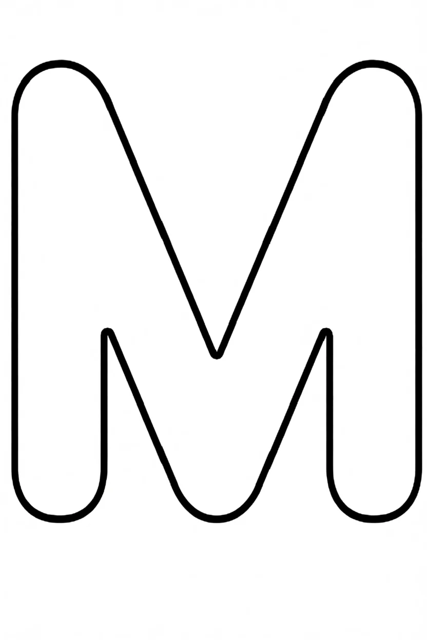 Molde de Letras Para Imprimir da Letra M