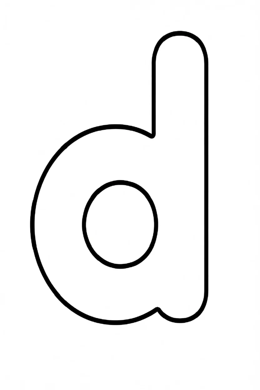 Molde de Letras Para Imprimir da Letra D
