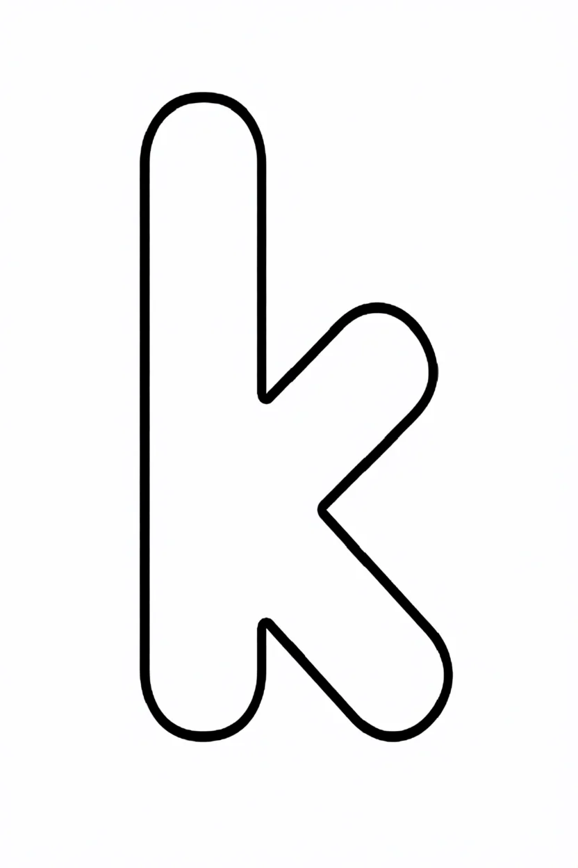Molde de Letras Para Imprimir da Letra K