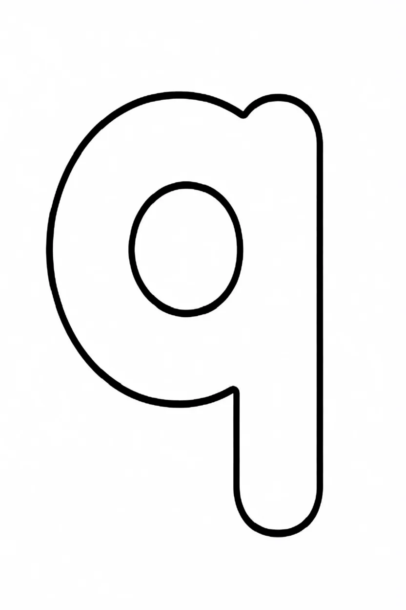 Molde de Letras Para Imprimir da Letra Q