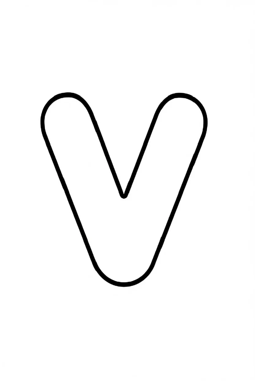 Molde de Letras Para Imprimir da Letra V