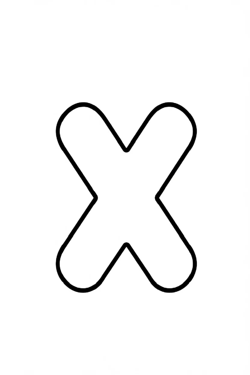 Molde de Letras Para Imprimir da Letra X