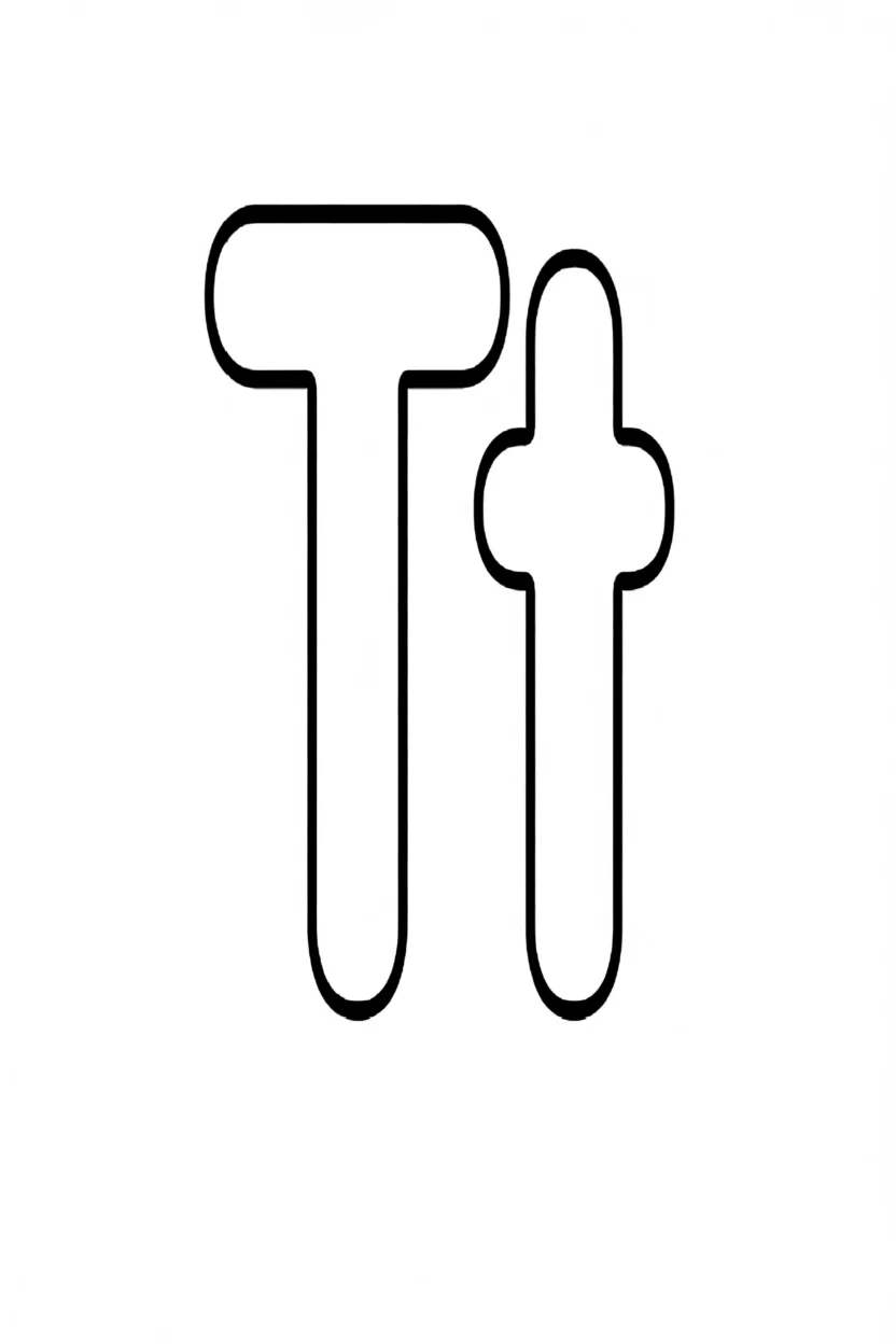 Molde de Letras Para Imprimir da Letra T