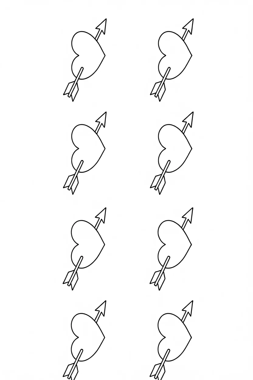 Moldes de Corau00e7u00e3o com Flecha Para Imprimir