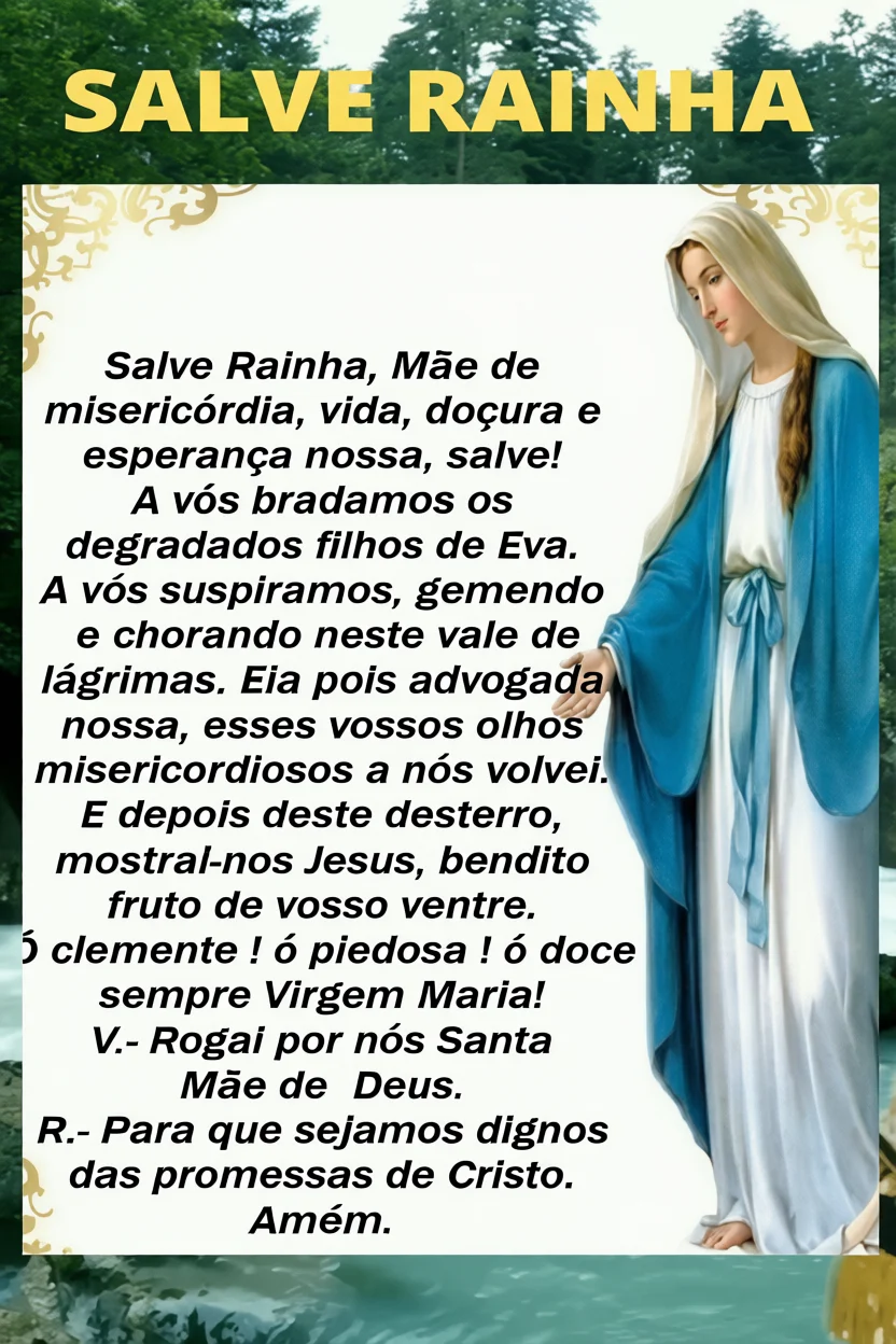 Orau00e7u00e3o Salve Rainha Completa Para Imprimir