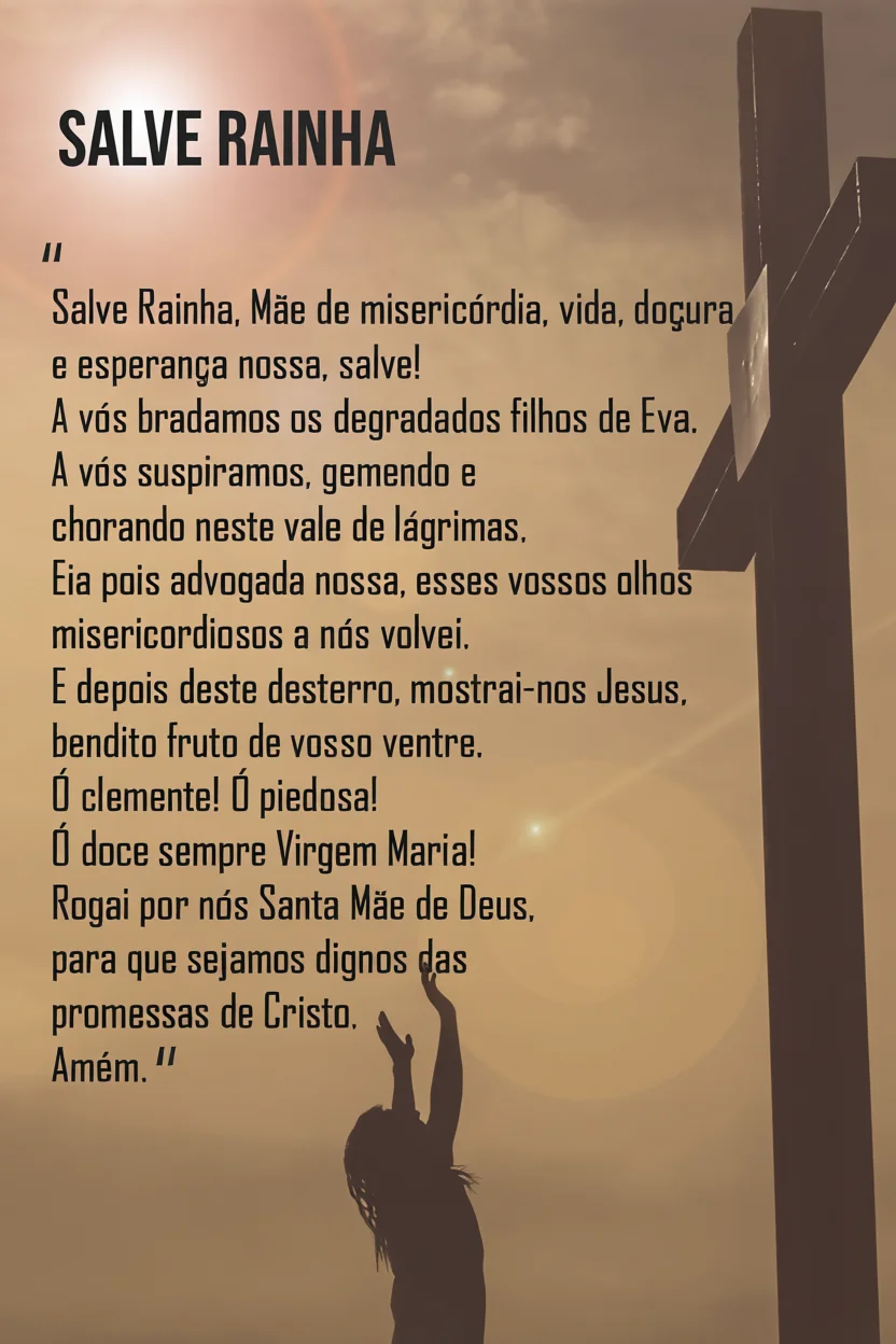 Orau00e7u00e3o Salve Rainha Completa Para Imprimir