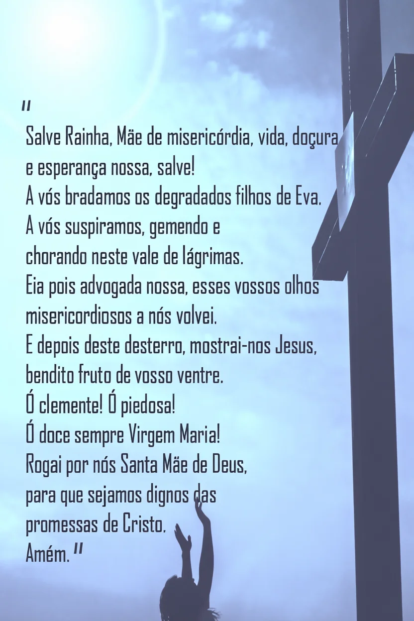 Orau00e7u00e3o Salve Rainha Completa Para Imprimir