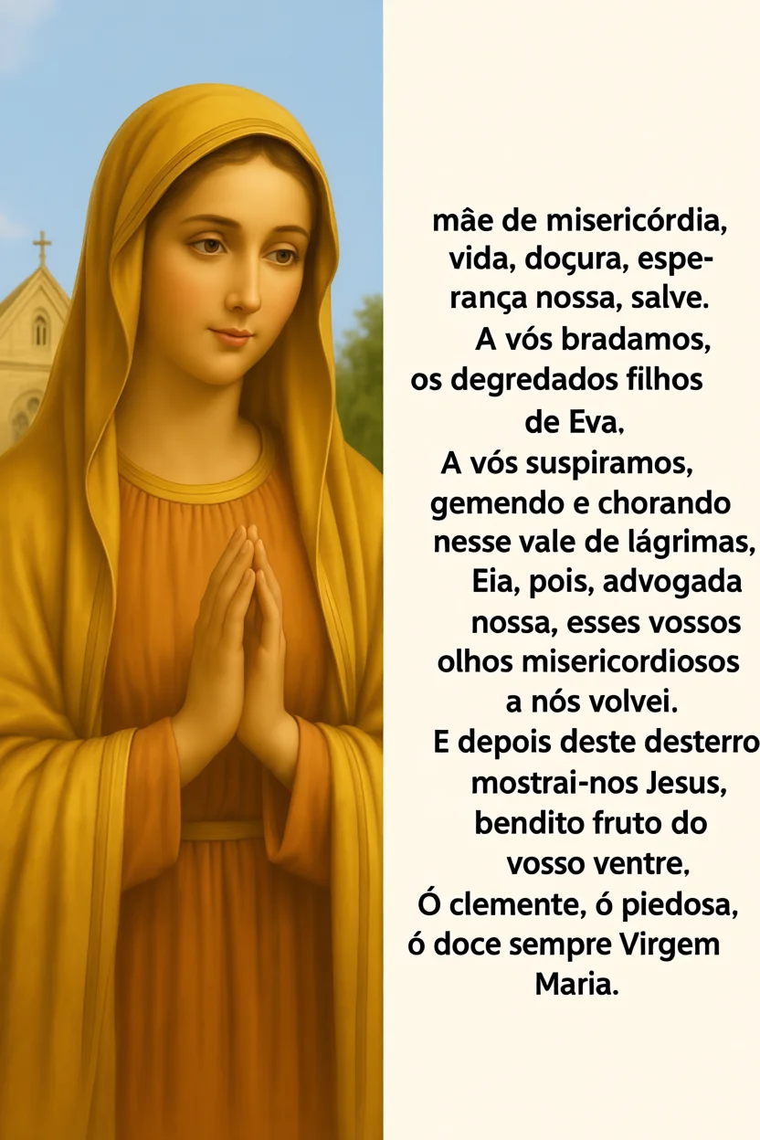 Orau00e7u00e3o Salve Rainha Completa Para Imprimir