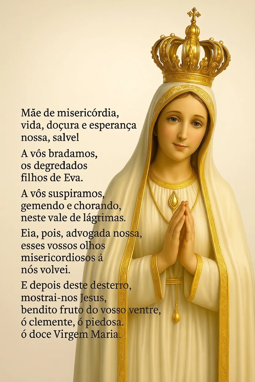 Orau00e7u00e3o Salve Rainha Completa Para Imprimir