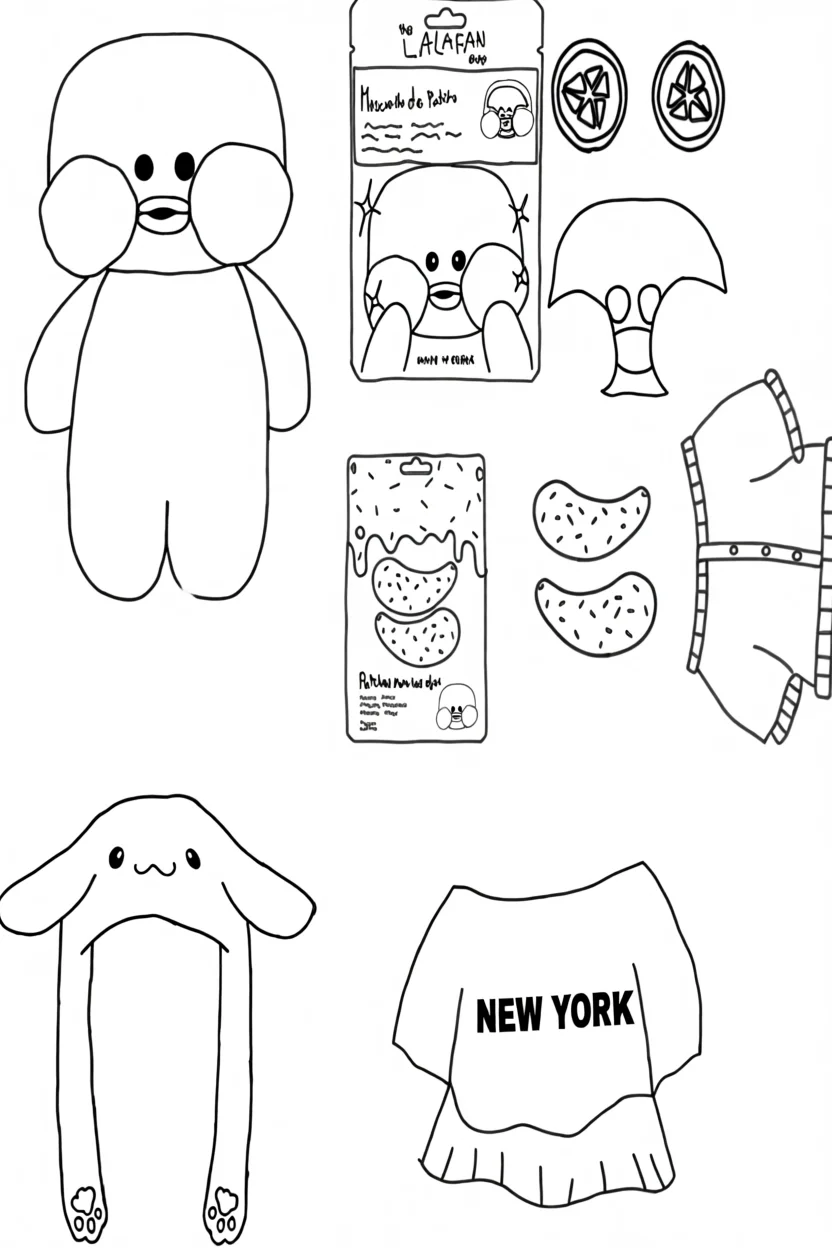 Pato de Papel para Imprimir e Colorir com Roupas e Acessu00f3rios