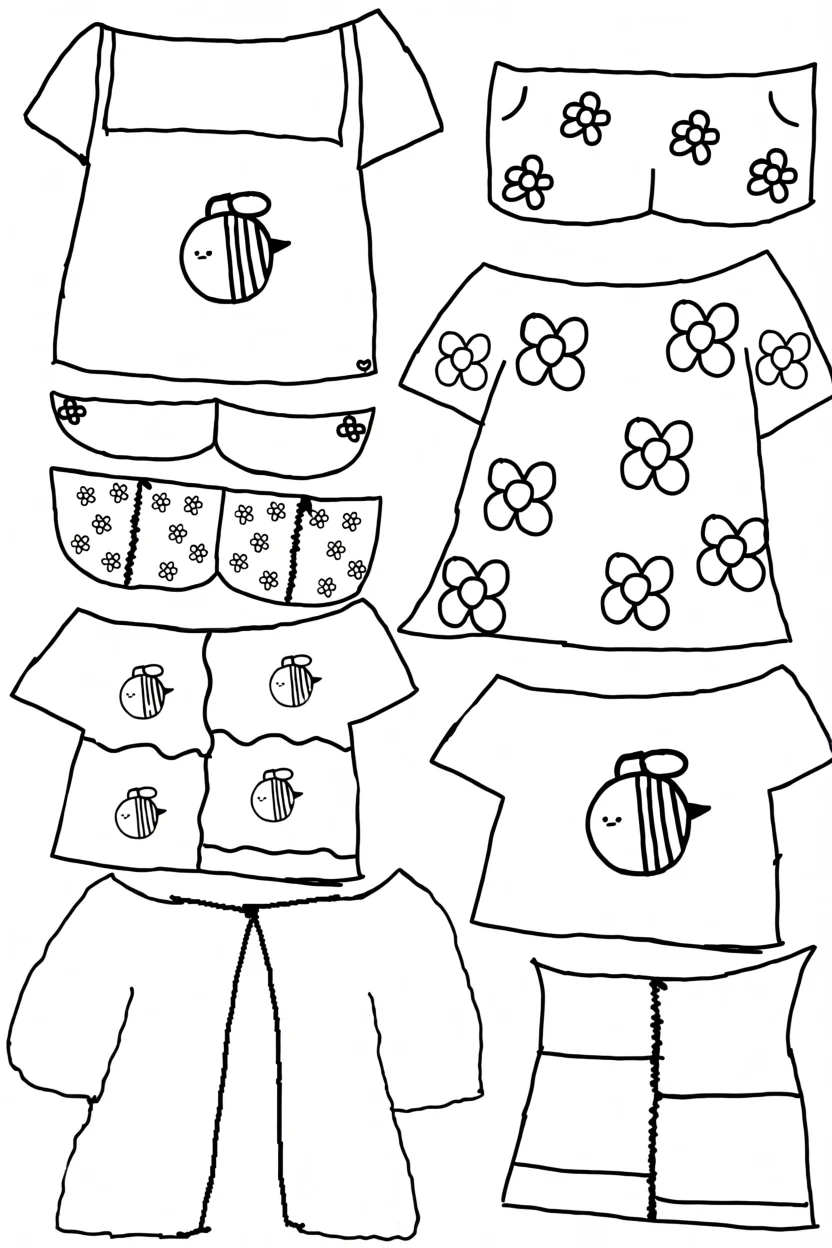 Roupas e Acessu00f3rios de Pato de Papel para Imprimir e Colorir