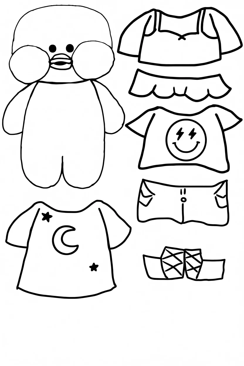 Pato de Papel para Imprimir com Roupas e Acessu00f3rios