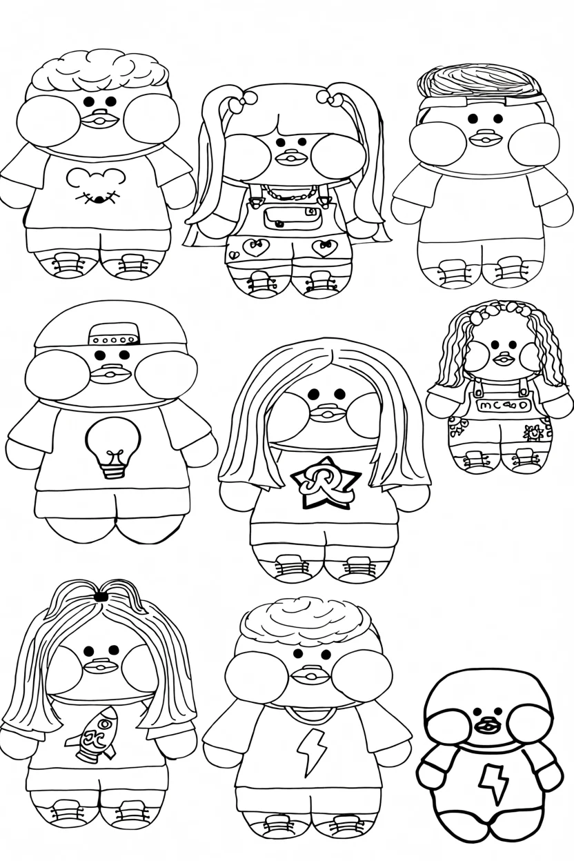Pato de Papel para Imprimir e Colorir com Roupas e Acessu00f3rios