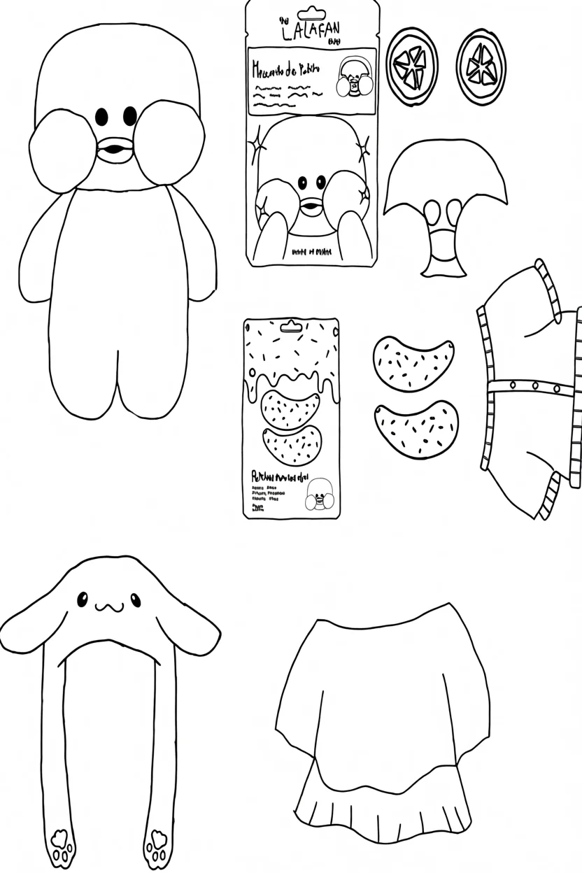 Pato de Papel para Imprimir com Roupas e Acessu00f3rios