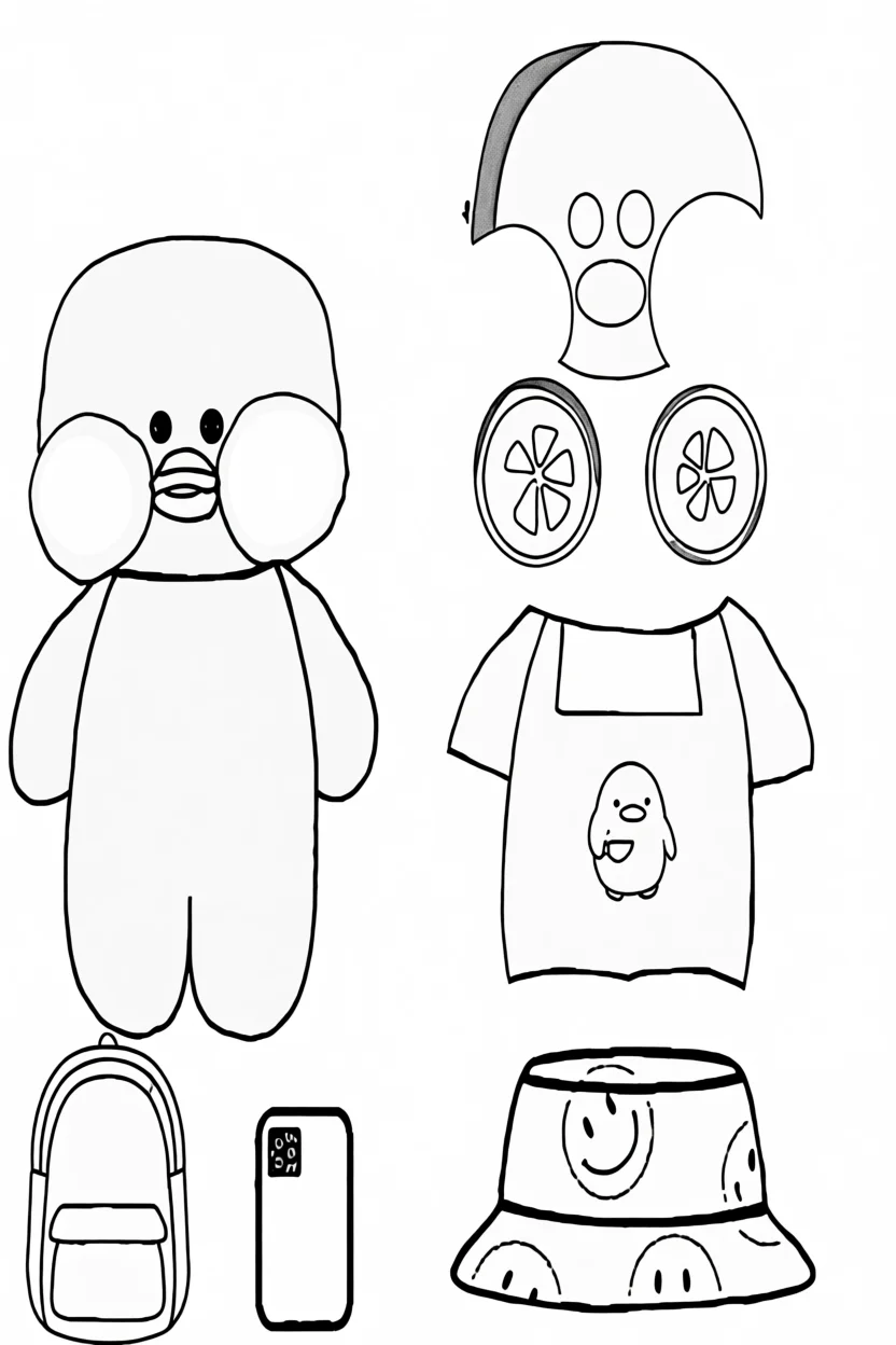 Pato de Papel para Imprimir com Roupas e Acessu00f3rios
