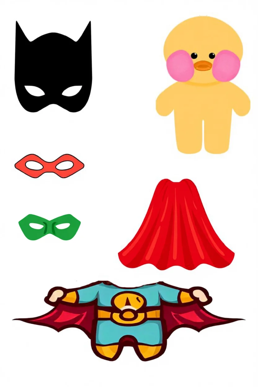 Pato de Papel com Mu00e1scaras e Capas para Imprimir