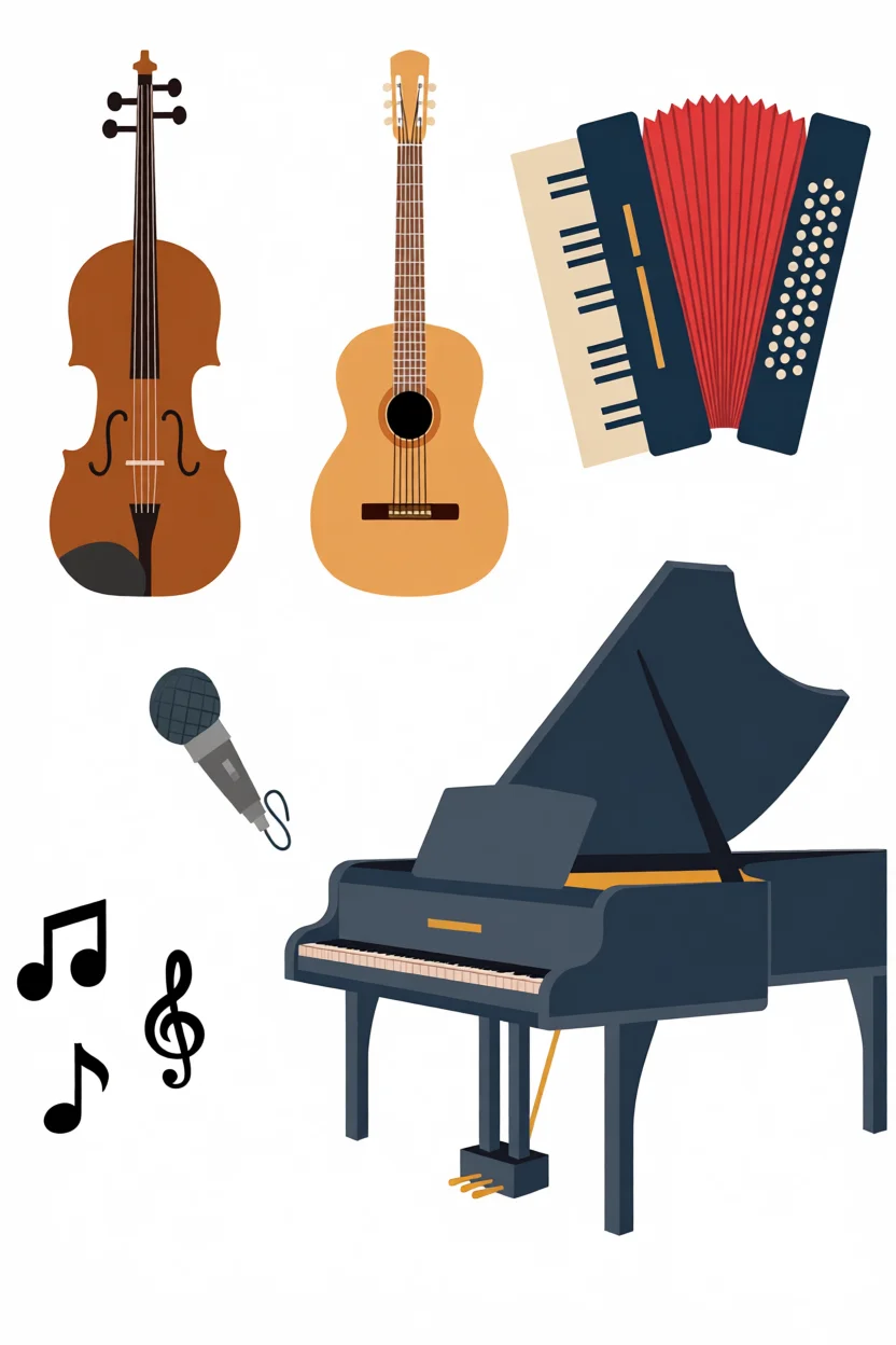Instrumentos Musicais para Imprimir e Colorir