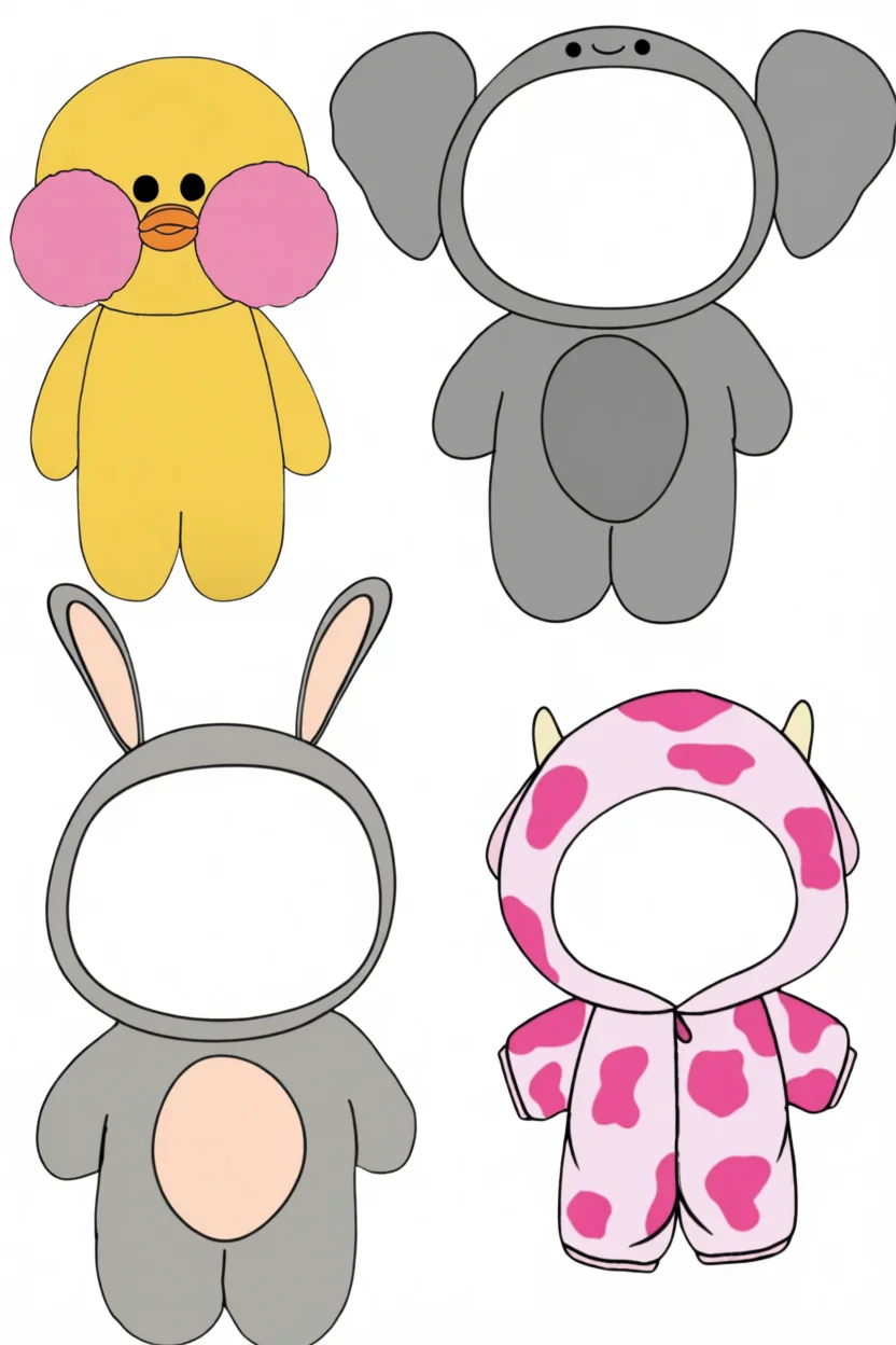 Pato de Papel para Imprimir com Roupas e Acessu00f3rios