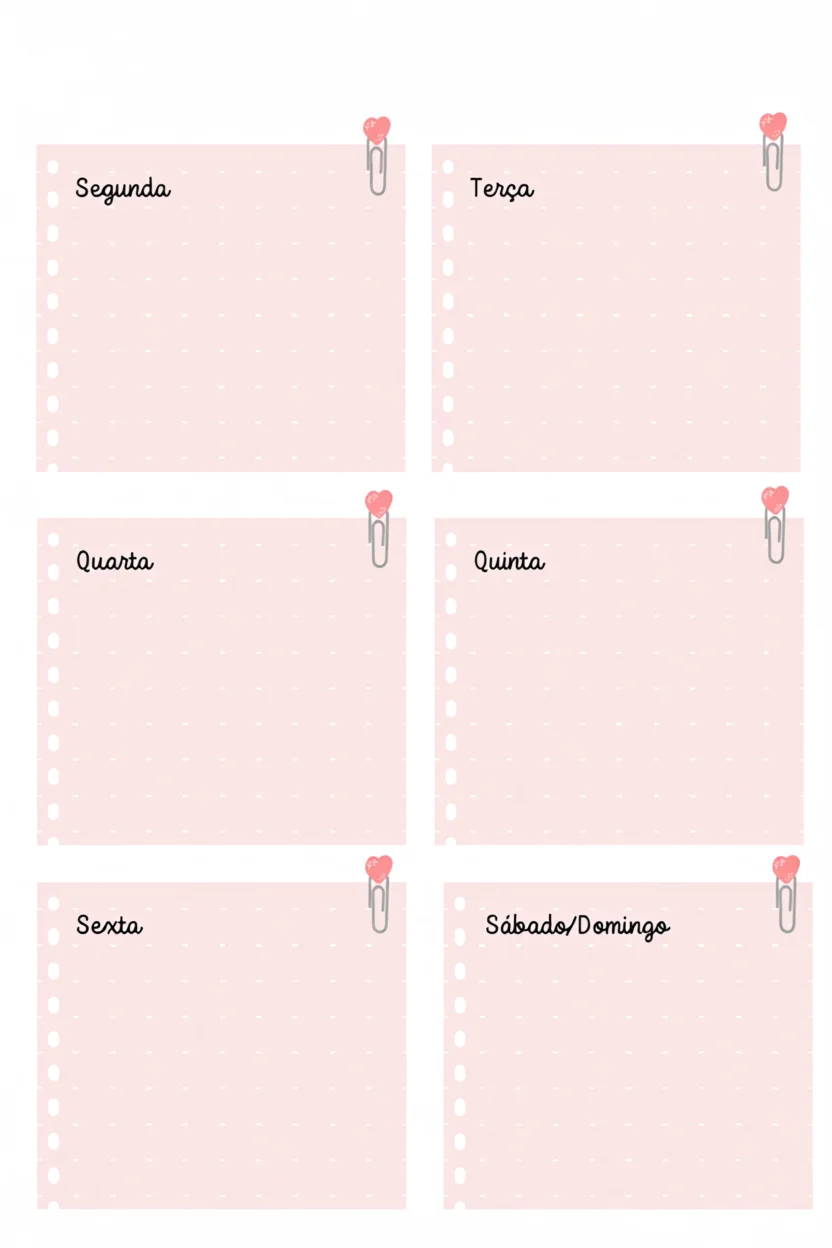 Planejador Semanal Para Imprimir com Estilo Minimalista