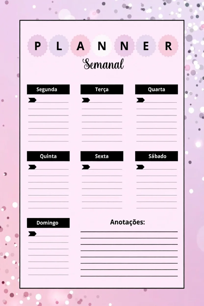 Planner Semanal Para Imprimir com Design Elegante e Moderno