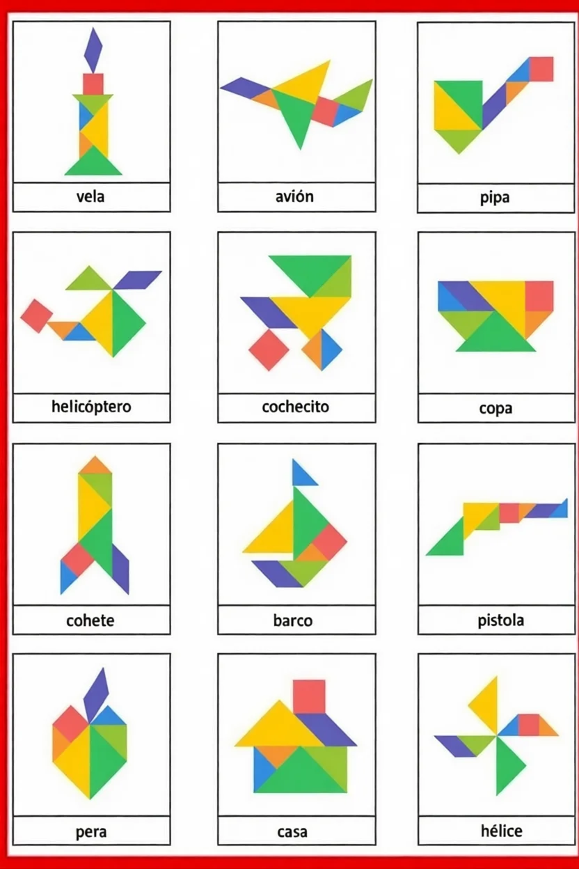 Tangram Para Imprimir com Formas Coloridas para Crianu00e7as