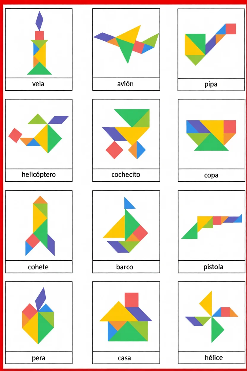 Tangram Para Imprimir com Formas Coloridas e Diversu00e3o